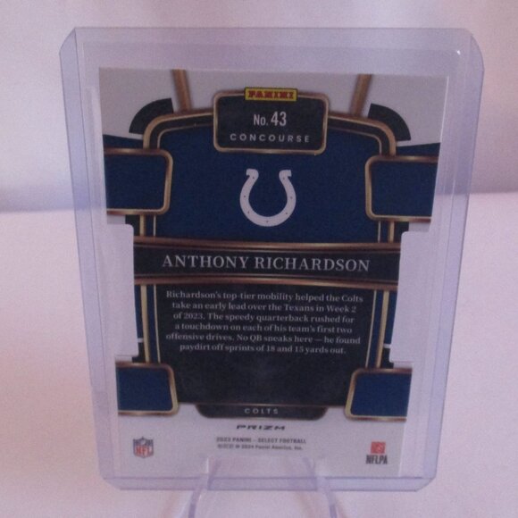 2023 Panini Select Concourse Anthony Richardson #43 Black & Red Prizm Die-Cut - Picture 2 of 3